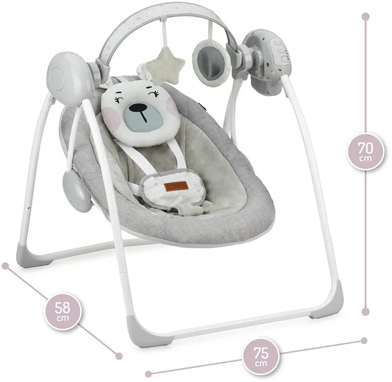 Електрична гойдалка Momi LISS bear pink